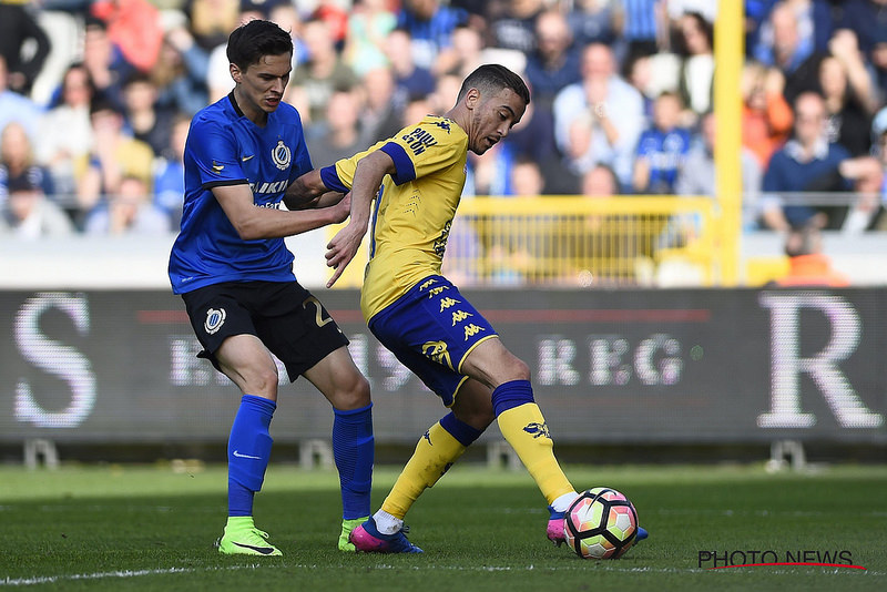 Dorin Rotariu (stânga), în tricoul lui FC Bruges.